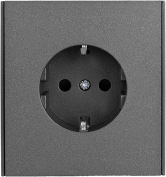 Евророзетка 16А з/к со шторками MIELE STRONG ГРАФИТ KRANZ KR-78-0701-6