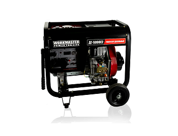 Генератор дизельный ДГ-5000Е2 (5 кВт, колеса, ручки, электростартер, АКБ, подогрев топлива)