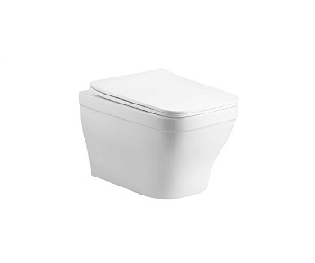 AQ1180-00 АМАДЕО Унитаз подвесной компакт безободковый 490*360*320 мм, тонкое сиденье с механизмом п