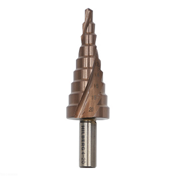 Сверло ступенчатое по металлу "Hilberg" Р6М5 HSS-COBALT Ø4-20мм ST0420