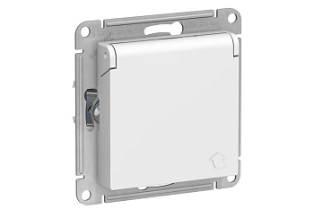 ATN000146 Механизм розетки с з/к шторки, крышка Белый SE