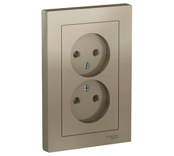 ATN000520 Механизм двойной розетки без з/к в сборе Шампань