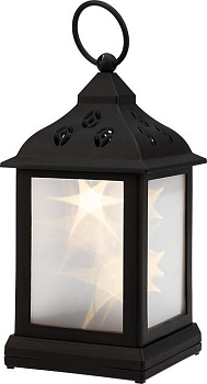 NEON-NIGHT 513-065 Декоративный фонарь 11х11х22,5см черн. корпус тепл. белый цвет свечения