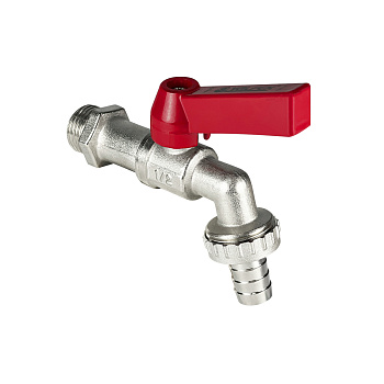 Кран водоразборный рычаг 1/2" со штуцером НИКЕЛ. VALFEX (80/10) (VF.435.NR.012)