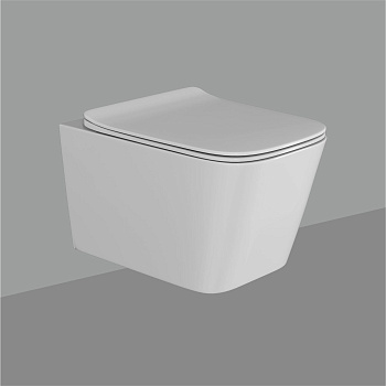 Унитаз подвесной CUBE pro с крышкой Soft-close БЕЗОБОДКОВЫЙ