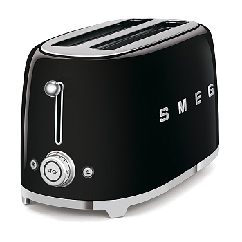 SMEG Тостер черный на 4 ломтика TSF02BLEU