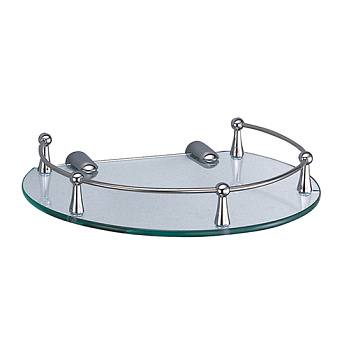 Полка стеклянная К-566, хром