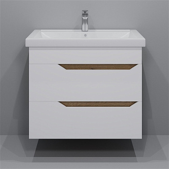 Комплект тумба подвесная "Liberty №2 80" + умывальник Como 80 белый