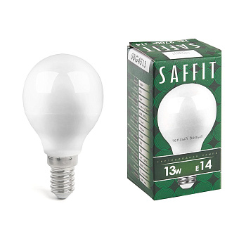 SAFFIT  SBG4513 Лампа 13W  2700K  E14  G45  шар (10/200) 55157