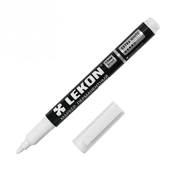 Маркер перманентный LEKON EXTRA WHITE БЕЛЫЙ 1,5мм (уп.12шт)