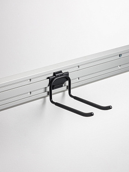 Крюк прямой двойной (Крюк:Сталь,Черный,Покрытие:PEVA,Черный)