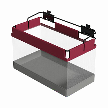 Корзина текстильная с сеткой, Каркас корзины:Сталь,Черный,Ткань корзины:Оксфорд 600,Бордово-серый	