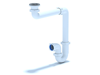 Сифон для умывальника D5000 АНИ 1 1/2" *40 прямоточный смещенный 