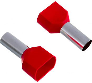 Наконечник штыревой НШВИ 10-14 Двойной Красный КВТ (100/1) 79472