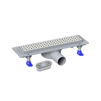 Трап линейный 800 мм пласт., выпуск Ø 50 мм,повор. отвод, комб. затвор (VF.051.050K.800.01)