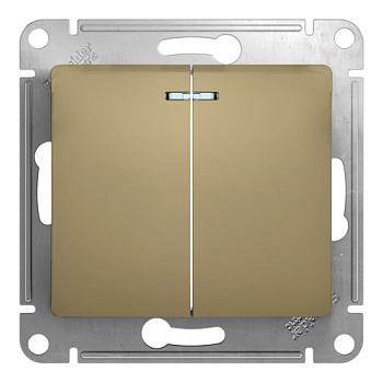 GSL000453 Выключатель 2кл с инд механизм титан SE
