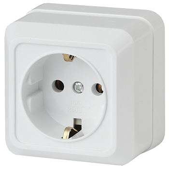 Евророзетка 1ОП 16А з/к БЕЛАЯ INTRO QUADRO IP20 2-202-01 Б0053783