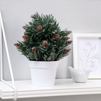 Бонсай в горшке "Хвойный куст" 10х24см 4736478