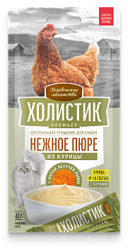 Нежное пюре из курицы с икрой летучей рыбы,4х10г Деревенские лак-ва Холистик ЧЗ