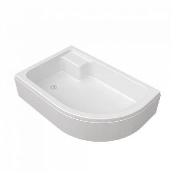 ПД18 Поддон 120*80 1/4 круга, средний с сиденьем, левый в комплекте