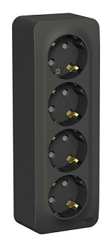 Евророзетка 4ОП 16А з/к Антрацит с изолир пласт BLANCA BLNRA011416 (4/1) SE с з/шт 