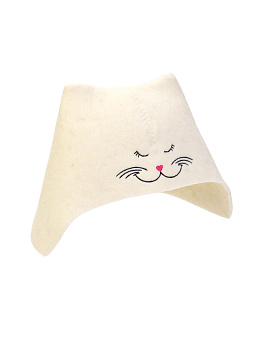 Шапка для бани "Кошечка", фетр белый 5349816