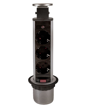 Блок Розеток Выдвиж вертик Серебристый GLS 11.103.08.012