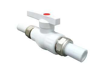 Кран шар. ППР 20 полнопроходной с двойным разъемным соединением (70/10) (Valfex) БЕЛЫЙ (20246020)