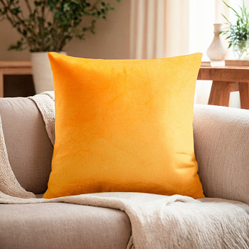 Подушка декоративная Этель желтый 30*30см велюр 9849748