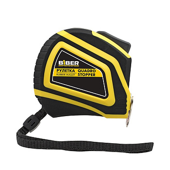 Рулетка "Biber" Quadro Stopper Профи автофиксация 5м х 25мм 40136*