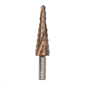 Сверло ступенчатое по металлу "Hilberg" Р6М5 HSS-COBALT Ø4-12мм ST0412