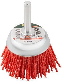 Корщетка-чашка нейлоновая со штифтом Ø50мм 38625