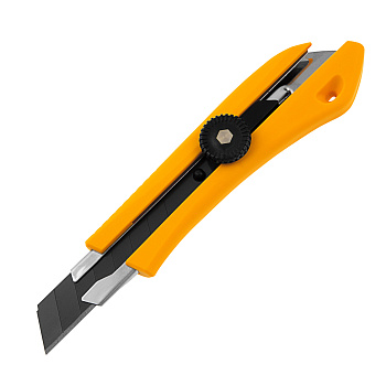 Нож "Denzel" 18 мм, сменное лезвие, SK4, метал. направляющая, винтовой фиксатор 78943