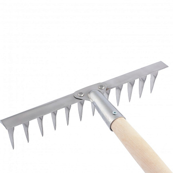 Грабли витые 12-зубые нерж.сталь 290*1300мм дерев.черенок Россия Сибртех 61754