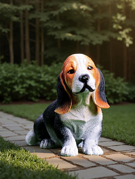 Садовая фигура "Щенок бассет хаунда" сидячая 25х13х16см 3585210