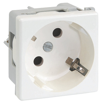 Розетка 2к+з Schuko 45*45 Белая K01-9 SIMON