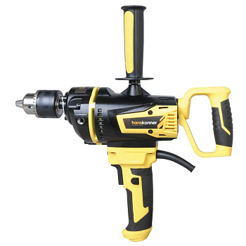 HDM2014E Дрель-миксер Hanskonner  1400 Вт, 0-800 об/мин, патрон 16 мм,4м кабель. метал.редуктор