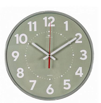 2524-019 (10) Часы настенные  круг d=25см, цвет оливковый Классика