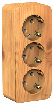 Евророзетка 3ОП 16А з/к Ясень с изолир пласт BLANCA BLNRA010315 SE