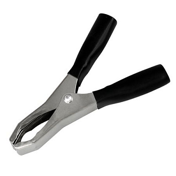 Зажим "крокодил" 50А 98мм красный/черный 16-0018