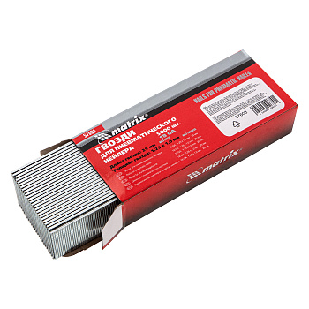 Гвозди для пневматического нейлера "Matrix" длина 25мм, ширина 1.25мм, толщина 1мм (уп.5000шт) 57608