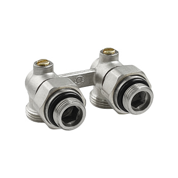 Узел угловой для нижн. подкл. рад. 3/4" (c компл. адаптеров 1/2") VALFEX (48/8) К