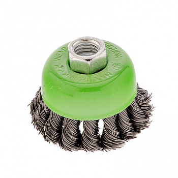 Щетка "Сибртех" для УШМ Ø65мм, М14, "чашка", крученая проволока 0,5мм 746207*