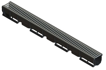 Лоток водоотводный пластиковый S'Park со стальной решеткой А15 (комплект) 088011-М