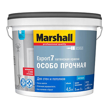Краска ВД Marshall Export-7 для стен и потолков ВС 4,5л 5248850