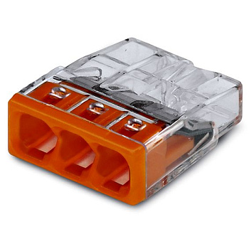 СМК  3 отверстия, 0,5-2,5мм2 WAGO 2273-203 (1/100)