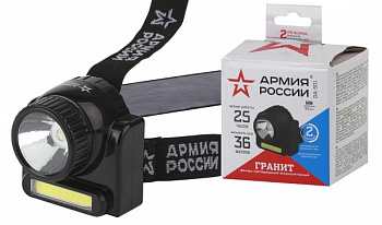Фонарь налобный ГРАНИТ GA-501 3Вт ACCU Ближ и дальний свет ЭРА Б0030185