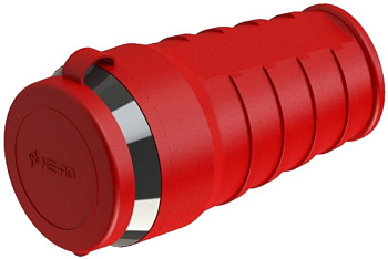 Штепсельное гнездо с з/к с крышкой 16A Красная Каучук IP44 4402 (1/15) NE-AD  