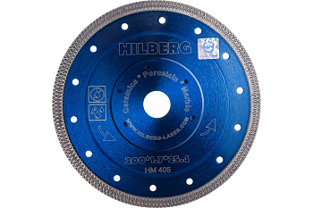 Диск алмазный ТУРБО ультратонкий х-тип Ø200х25.4мм Hillberg HM405
