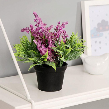 Бонсай в горшке "Лаванда с папоротником" 6,5*12см микс 4453393